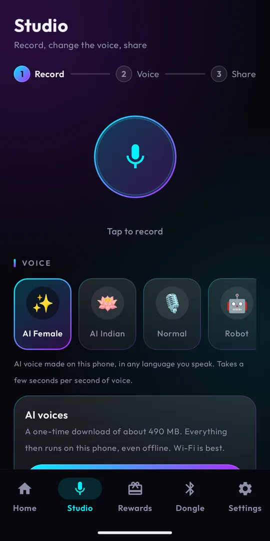Studio with AI voices